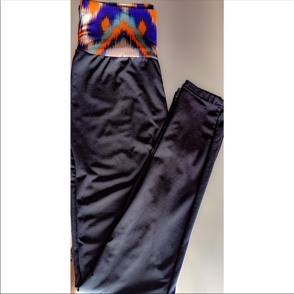 Callie Aztec: High Waist Black Yoga Leggings XL - Picture 2 of 4